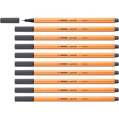 STABILO Fineliner point 88-10er Pack schwarzgrau STABILO Fineliner point 88-10er Pack schwarzgrau
