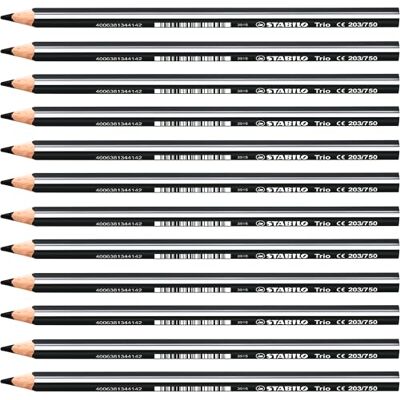 STABILO Dreikant-Buntstift Trio dick 12er Pack schwarz STABILO Dreikant-Buntstift Trio dick 12er Pack schwarz