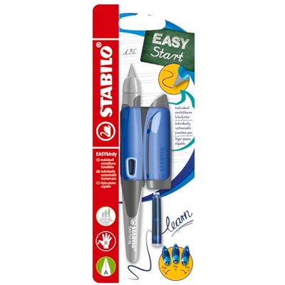 STABILO Ergonomischer Schulfüller für Rechtshänder mit Anfänger-Feder A EASYbirdy Pastel blau/hellblau inkl. Patrone und Einstellwerkzeug blau (löschbar) STABILO Ergonomischer Schulfüller für Rechtshänder mit Anfänger-Feder A EASYbirdy Pastel blau/hellblau inkl. Patrone und Einstellwerkzeug blau (löschbar)