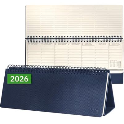 Sigel C2682 Tischkalender Querkalender 2026, large, dunkelblau, Hardcover, 2 Seiten = unten Woche/oben Notizseite, 132 Seiten, zum Aufstellen, aus nachhaltigem Papier, Conceptum Sigel C2682 Tischkalender Querkalender 2026, large, dunkelblau, Hardcover, 2 Seiten = unten Woche/oben Notizseite, 132 Seiten, zum Aufstellen, aus nachhaltigem Papier, Conceptum