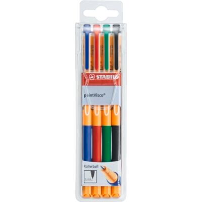 STABILO PointVisco Gel-Kugelschreiber - 4er Set STABILO PointVisco Gel-Kugelschreiber - 4er Set