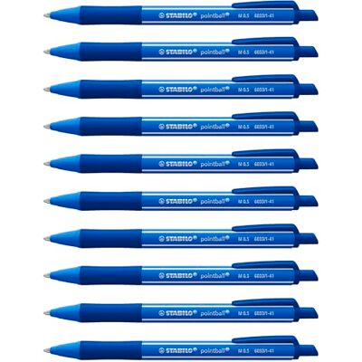 STABILO Druck-Kugelschreiber pointball colorful 10er Pack ultramarinblau STABILO Druck-Kugelschreiber pointball colorful 10er Pack ultramarinblau