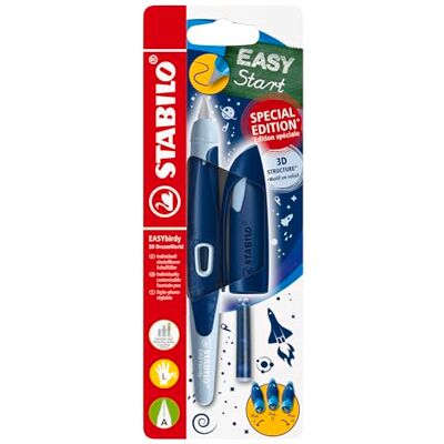STABILO Schulfüller ergonomisch für Linkshänder mit Anfänger-Feder A EASYbirdy 3D DreamWorld Special Edition in blau inkl. Patrone Blister STABILO Schulfüller ergonomisch für Linkshänder mit Anfänger-Feder A EASYbirdy 3D DreamWorld Special Edition in blau inkl. Patrone Blister