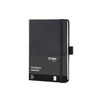 Sigel CO131 Premium Notizbuch A6 kariert schwarz, Hardcover, 194 nummerierte Seiten, nachhaltiges Papier, mit Inhaltsverzeichnis, Stiftschlaufe, Falttasche, Gummibandverschluss, Conceptum Sigel CO131 Premium Notizbuch A6 kariert schwarz, Hardcover, 194 nummerierte Seiten, nachhaltiges Papier, mit Inhaltsverzeichnis, Stiftschlaufe, Falttasche, Gummibandverschluss, Conceptum