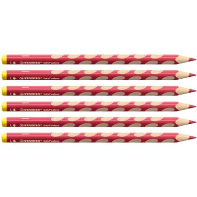 STABILO Ergonomischer Buntstift für Linkshänder EASYcolors 6er Pack karminrot dunkel STABILO Ergonomischer Buntstift für Linkshänder EASYcolors 6er Pack karminrot dunkel