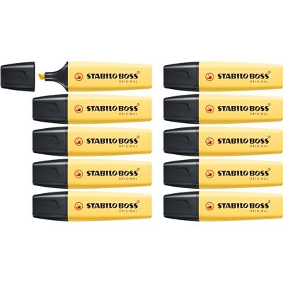 STABILO Textmarker BOSS ORIGINAL Pastel 10er Pack pudriges Gelb STABILO Textmarker BOSS ORIGINAL Pastel 10er Pack pudriges Gelb