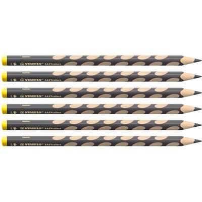 STABILO Ergonomischer Buntstift für Linkshänder EASYcolors 6er Pack grau STABILO Ergonomischer Buntstift für Linkshänder EASYcolors 6er Pack grau