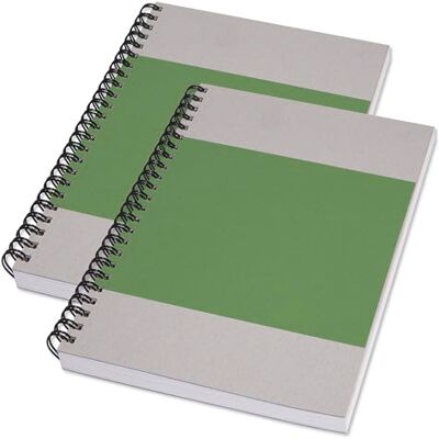 Sigel SN800 Spiralblock A5 blanko, Notizblock aus Recyclingpapier, hoher Weißegrad, 2 Stück, 160 perforierte Seiten, Cover aus Karton, Quicknote Sigel SN800 Spiralblock A5 blanko, Notizblock aus Recyclingpapier, hoher Weißegrad, 2 Stück, 160 perforierte Seiten, Cover aus Karton, Quicknote