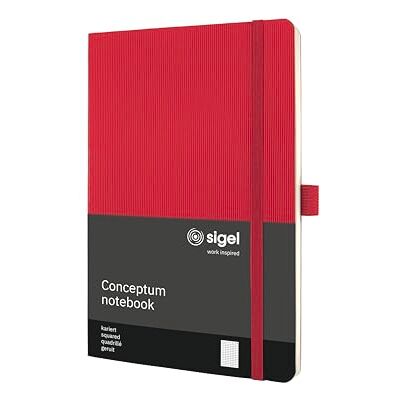 Sigel Conceptum Premium Notizbuch A5 kariert rot Softcover CO324, 194 nummerierte Seiten mit Inhaltsverzeichnis, Falttasche und Stiftschlaufe Sigel Conceptum Premium Notizbuch A5 kariert rot Softcover CO324, 194 nummerierte Seiten mit Inhaltsverzeichnis, Falttasche und Stiftschlaufe