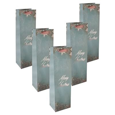 Sigel GT125/5 Flaschen-Geschenktüten aus Papier, 5er Set, blau/kupfer, mit Seidenbandgriffen, 10 x 35 x 8 cm, Gl. Christmas, Papier-Geschenktaschen Weihnachten Sigel GT125/5 Flaschen-Geschenktüten aus Papier, 5er Set, blau/kupfer, mit Seidenbandgriffen, 10 x 35 x 8 cm, Gl. Christmas, Papier-Geschenktaschen Weihnachten