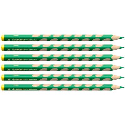STABILO Ergonomischer Buntstift für Linkshänder EASYcolors 6er Pack deckgrün opaque STABILO Ergonomischer Buntstift für Linkshänder EASYcolors 6er Pack deckgrün opaque