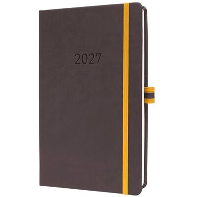 Sigel L2707 Wochenkalender 2027 A5, vertikale Wochenansicht, Hardcover, dunkelgrau/gelb, deutsch-sprachiges Kalendarium, 176 Seiten, FSC-zertifiziert, Kalenderbuch Terminplaner Linescape Sigel L2707 Wochenkalender 2027 A5, vertikale Wochenansicht, Hardcover, dunkelgrau/gelb, deutsch-sprachiges Kalendarium, 176 Seiten, FSC-zertifiziert, Kalenderbuch Terminplaner Linescape