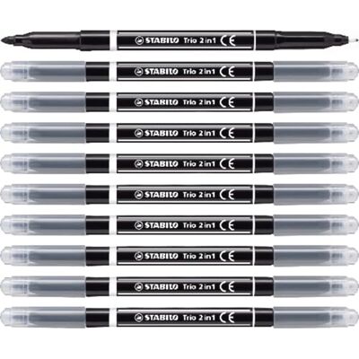 STABILO Filzstift und Fineliner in einem Trio 2 in 1-10er Pack schwarz STABILO Filzstift und Fineliner in einem Trio 2 in 1-10er Pack schwarz