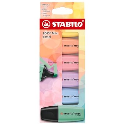 STABILO Textmarker BOSS MINI Pastel 6er Pack, 6 Farben STABILO Textmarker BOSS MINI Pastel 6er Pack, 6 Farben