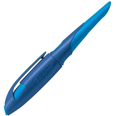 STABILO Ergonomischer Schulfüller für Rechtshänder mit Anfänger-Feder EASYbirdy in mitternachtsblau/azur inkl. Patrone blau (löschbar) ohne Einstellwerkzeug STABILO Ergonomischer Schulfüller für Rechtshänder mit Anfänger-Feder EASYbirdy in mitternachtsblau/azur inkl. Patrone blau (löschbar) ohne Einstellwerkzeug