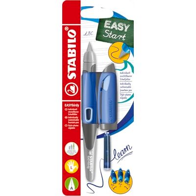 STABILO Ergonomischer Schulfüller für Linkshänder mit Anfänger-Feder A EASYbirdy Pastel blau/hellblau inkl. Patrone und Einstellwerkzeug blau (löschbar) STABILO Ergonomischer Schulfüller für Linkshänder mit Anfänger-Feder A EASYbirdy Pastel blau/hellblau inkl. Patrone und Einstellwerkzeug blau (löschbar)