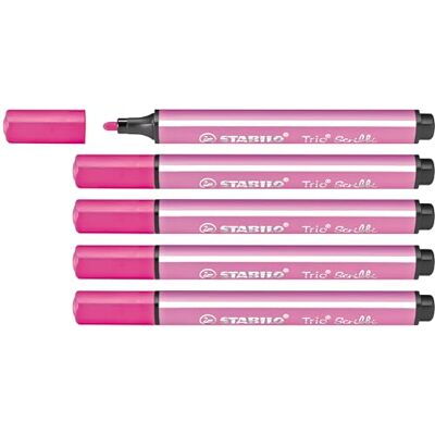 STABILO Gefederter Dreikant-Filzstift Trio Scribbi 5er Pack rosa STABILO Gefederter Dreikant-Filzstift Trio Scribbi 5er Pack rosa