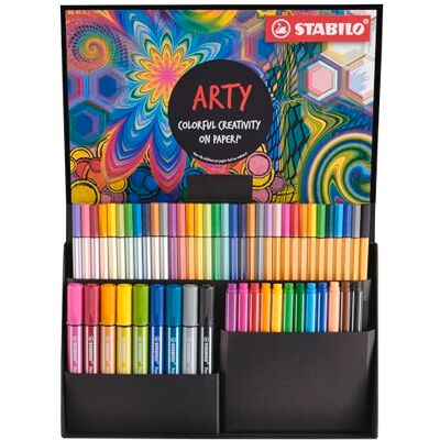 STABILO Stifte-Set ARTY Creative Set 55er Pack Fineliner, Filzschreiber, Premium-Filzstifte, Premium-Filzstifte mit dicker Keilspitze & Premium-Filzstift mit flexibler Pinselspitze STABILO Stifte-Set ARTY Creative Set 55er Pack Fineliner, Filzschreiber, Premium-Filzstifte, Premium-Filzstifte mit dicker Keilspitze & Premium-Filzstift mit flexibler Pinselspitze