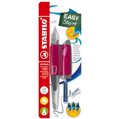 STABILO Ergonomischer Schulfüller für Linkshänder mit Anfänger-Feder A EASYbirdy in beere/pink inkl. Patrone und Einstellwerkzeug blau (löschbar) STABILO Ergonomischer Schulfüller für Linkshänder mit Anfänger-Feder A EASYbirdy in beere/pink inkl. Patrone und Einstellwerkzeug blau (löschbar)