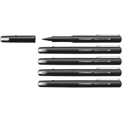 STABILO Premium-Filzschreiber dr!ver medium 5er Pack rot STABILO Premium-Filzschreiber dr!ver medium 5er Pack rot