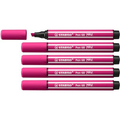 STABILO Premium-Filzstift mit dicker Keilspitze Pen 68 MAX 5er Pack pink STABILO Premium-Filzstift mit dicker Keilspitze Pen 68 MAX 5er Pack pink
