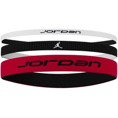 NIKE Herren Jordan Elastic Sport Headbands 3er Pack – Mixed Width Sport Stirnbänder – Elastische Basketball & Fitness Headbands, White/Gym Red/Black, One Size NIKE Herren Jordan Elastic Sport Headbands 3er Pack – Mixed Width Sport Stirnbänder – Elastische Basketball & Fitness Headbands, White/Gym Red/Black, One Size