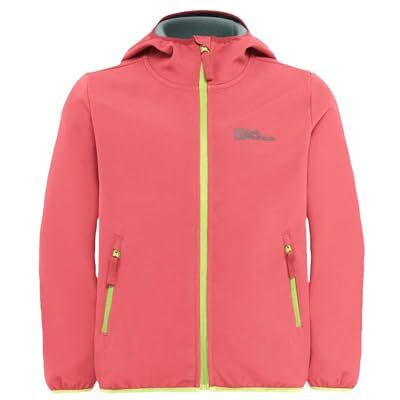 Jack Wolfskin Unisex Kinder Fourwinds Jacket Kids, Sunset Coral, 104 Jack Wolfskin Unisex Kinder Fourwinds Jacket Kids, Sunset Coral, 104