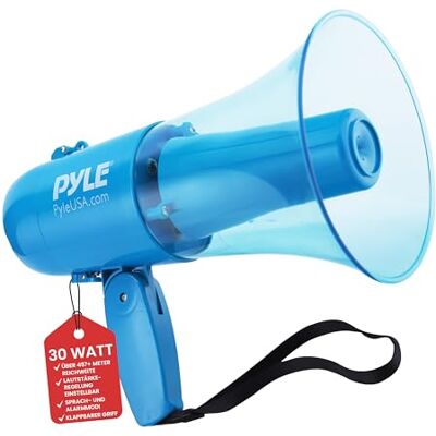 Pyle Megaphon mit Sirene, Signalhorn – Siren Megaphone – Megafon Kinder & Erwachsene 40W, Faltbare Handsirene als Polizei Sirene, Fußball Hupe & Tröten zum Anfeuern Sport, Megaphone Laut bis zu 915m Pyle Megaphon mit Sirene, Signalhorn – Siren Megaphone – Megafon Kinder & Erwachsene 40W, Faltbare Handsirene als Polizei Sirene, Fußball Hupe & Tröten zum Anfeuern Sport, Megaphone Laut bis zu 915m