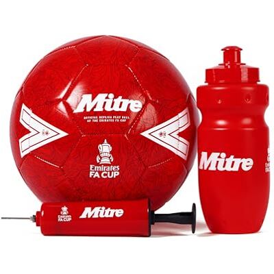 Mitre Adult Unisex FA Cup Gift Set 2526 Fußballl, Rot/Weiß, 4 Mitre Adult Unisex FA Cup Gift Set 2526 Fußballl, Rot/Weiß, 4