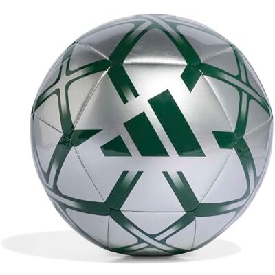Adidas Unisex Starlancer Club Ball Recreation Ball, Silver met./Dark Green, 3 Adidas Unisex Starlancer Club Ball Recreation Ball, Silver met./Dark Green, 3