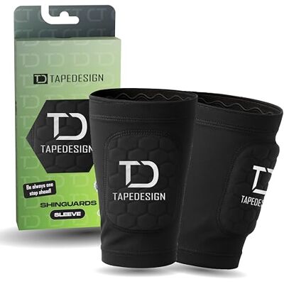 Tapedesign – Schienbeinschoner Kinder, Herren & Frauen – 3in1 Sleeve mit integriertem Schutz – Ultraleicht & rutschfest – Fussball Zubehör – Schienbein Schoner – Trainingszubehör Tapedesign – Schienbeinschoner Kinder, Herren & Frauen – 3in1 Sleeve mit integriertem Schutz – Ultraleicht & rutschfest – Fussball Zubehör – Schienbein Schoner – Trainingszubehör