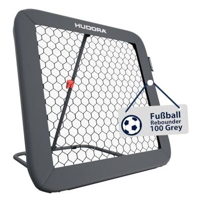 HUDORA Fußball Rebounder Grey – Rebounder für Fußball mit 10-facher Winkelverstellung, PE-Netz & Tragetasche – Fussball Rebounder für Fussballtraining, Ballkontrolle & Reaktionstraining HUDORA Fußball Rebounder Grey – Rebounder für Fußball mit 10-facher Winkelverstellung, PE-Netz & Tragetasche – Fussball Rebounder für Fussballtraining, Ballkontrolle & Reaktionstraining