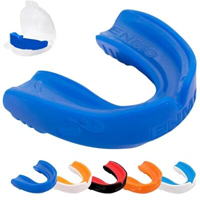 Enmo Maxilla Gel Gum Shield Erwachsene & Junior 10+ Mundschutz mit Etui für Rugby, Boxen, Hockey und Kontaktsportarten Mundschutz mit Boil & Bite, Atemk Tech, Dual Layer Enmo Maxilla Gel Gum Shield Erwachsene & Junior 10+ Mundschutz mit Etui für Rugby, Boxen, Hockey und Kontaktsportarten Mundschutz mit Boil & Bite, Atemk Tech, Dual Layer