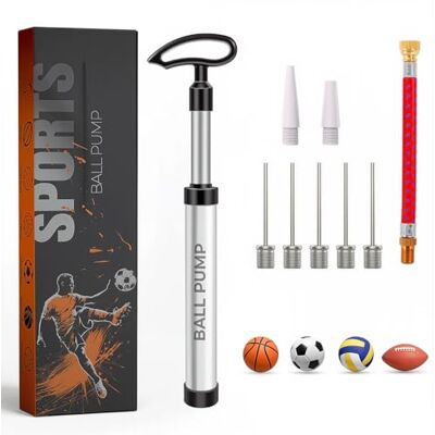 Active 100 Ballpumpe mit Nadel Ballpumpe fußball mit Düse und Verlängerungsschlauch, ergonomisches Design, Rohr aus Aluminiumlegierung, luftpumpe für Fußball, Basketball, Volleyball, Rugby Active 100 Ballpumpe mit Nadel Ballpumpe fußball mit Düse und Verlängerungsschlauch, ergonomisches Design, Rohr aus Aluminiumlegierung, luftpumpe für Fußball, Basketball, Volleyball, Rugby