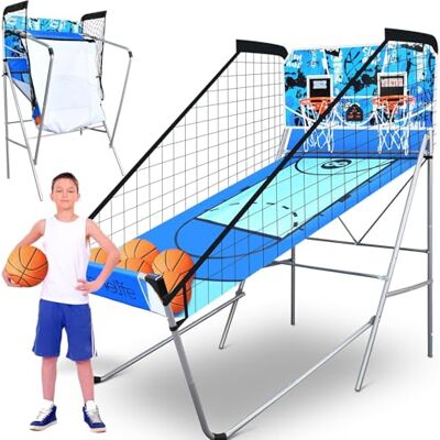 SereneLife Arcade Basketball Spiel – Klappbarer Einzel-/Doppelkorb mit elektronischer Anzeige & Stahlrahmen, ideal für Schulen, Jugendräume, Pausenhöfe & Sportvereine, Indoor/Outdoor SereneLife Arcade Basketball Spiel – Klappbarer Einzel-/Doppelkorb mit elektronischer Anzeige & Stahlrahmen, ideal für Schulen, Jugendräume, Pausenhöfe & Sportvereine, Indoor/Outdoor
