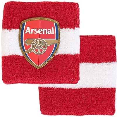 Hy-Pro Offiziell lizenzierte Arsenal F.C. Baumwoll-Schweißbänder von , 2er-Pack, Gunners-Schweißbänder, Unisex, Kinder, Erwachsene, feuchtigkeitsableitende für Fußball Hy-Pro Offiziell lizenzierte Arsenal F.C. Baumwoll-Schweißbänder von , 2er-Pack, Gunners-Schweißbänder, Unisex, Kinder, Erwachsene, feuchtigkeitsableitende für Fußball