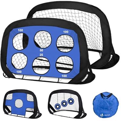 VOUNOT ® Pop-Up Fußballtor 2er Set 120 x 80 x 80 cm, 4-in-1 Kinder Fussballtor mit Torwand, Netz und austauschbaren Zielscheiben, Tragbares Klappbar Fußballtore für Garten, Outdoor & Training VOUNOT ® Pop-Up Fußballtor 2er Set 120 x 80 x 80 cm, 4-in-1 Kinder Fussballtor mit Torwand, Netz und austauschbaren Zielscheiben, Tragbares Klappbar Fußballtore für Garten, Outdoor & Training