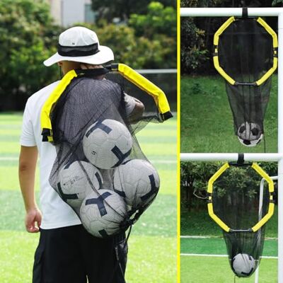 Happy Jump 3-in-1 Fußball-Zielnetz und Tragbare Balltasche, Einfach zu Befestigende Trainingsausrüstung mit Metallrohren für Präzises Schießtraining Happy Jump 3-in-1 Fußball-Zielnetz und Tragbare Balltasche, Einfach zu Befestigende Trainingsausrüstung mit Metallrohren für Präzises Schießtraining