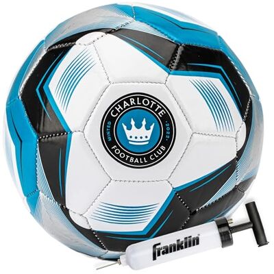 Franklin Sports MLS Charlotte Fußball – Offizielle Größe 5 – weicher abriebfester Bezug – Fußball in offizieller Größe und Gewicht – Luftpumpe im Lieferumfang enthalten Franklin Sports MLS Charlotte Fußball – Offizielle Größe 5 – weicher abriebfester Bezug – Fußball in offizieller Größe und Gewicht – Luftpumpe im Lieferumfang enthalten