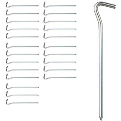 Relaxdays Zeltheringe, 24er Set, rund, normale & harte Böden, Camping Heringe, verzinktes Eisen, 18 cm lang, silber Relaxdays Zeltheringe, 24er Set, rund, normale & harte Böden, Camping Heringe, verzinktes Eisen, 18 cm lang, silber