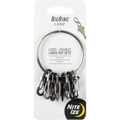 Nite Ize Bigring Stahl 8 S-Biner 0.5, Schwarz/Silber, NI-BRG-M1-R3 Nite Ize Bigring Stahl 8 S-Biner 0.5, Schwarz/Silber, NI-BRG-M1-R3