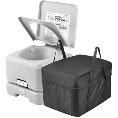 VEVOR Tragbare Toilette Campingtoilette, mit 12 L Fäkalientank und 10 L Spültank, Toilettenstuhl mit Druckknopf-Spülung, auslaufsichere, geruchslose Reisetoilette für Erwachsene, Kinder, Wohnwagen VEVOR Tragbare Toilette Campingtoilette, mit 12 L Fäkalientank und 10 L Spültank, Toilettenstuhl mit Druckknopf-Spülung, auslaufsichere, geruchslose Reisetoilette für Erwachsene, Kinder, Wohnwagen