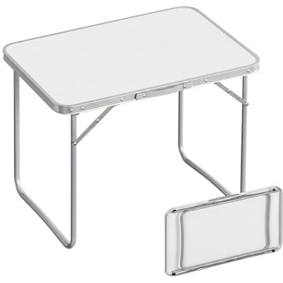 Relaxdays Campingtisch, Faltbarer Beistelltisch, HBT 68,5 x 70 x 50 cm, Camping & Picknick, Klapptisch Alu, weiß Relaxdays Campingtisch, Faltbarer Beistelltisch, HBT 68,5 x 70 x 50 cm, Camping & Picknick, Klapptisch Alu, weiß