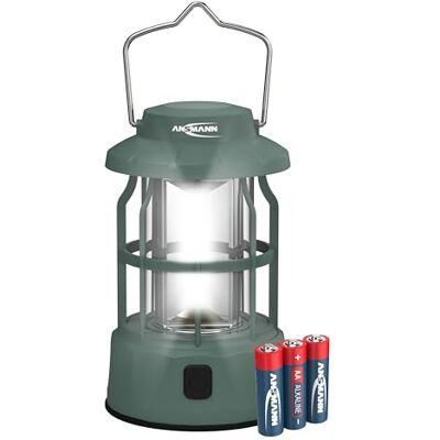 Ansmann LED Campinglampe, wiederaufladbare Outdoor Laterne mit drei Leuchtmodi inkl. 3x AA Batterien, robust kompakt hell leicht, batteriebetrieben und langlebig, ideal fürs campen und zelten Ansmann LED Campinglampe, wiederaufladbare Outdoor Laterne mit drei Leuchtmodi inkl. 3x AA Batterien, robust kompakt hell leicht, batteriebetrieben und langlebig, ideal fürs campen und zelten
