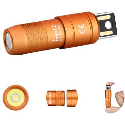 OLIGHT iMini 2 Mini LED USB-Aufladbare Taschenlampe Schlüsselhänger mit magnetischen Basis, 50LM 19,5g EOS Schlüsselbund Handlampe, IPX6 Kleine Flashlight für Camping, Outdoor, Notfälle Orange OLIGHT iMini 2 Mini LED USB-Aufladbare Taschenlampe Schlüsselhänger mit magnetischen Basis, 50LM 19,5g EOS Schlüsselbund Handlampe, IPX6 Kleine Flashlight für Camping, Outdoor, Notfälle Orange