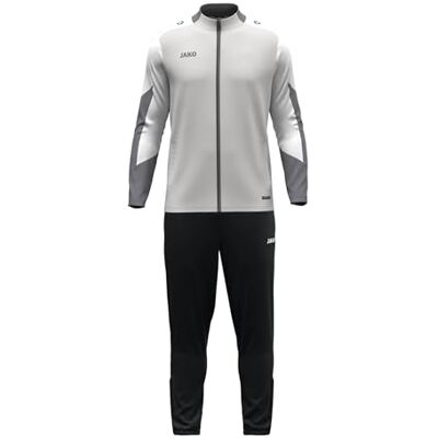 JAKO Unisex Polyesteranzug Dynamic, hellgrau/weiß/grau, M JAKO Unisex Polyesteranzug Dynamic, hellgrau/weiß/grau, M
