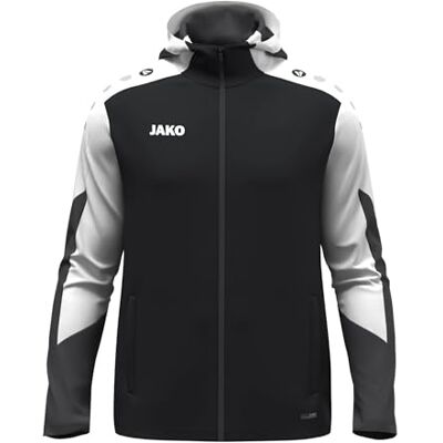 JAKO Unisex Kapuzenjacke Dynamic, schwarz/weiß/anthrazit, M JAKO Unisex Kapuzenjacke Dynamic, schwarz/weiß/anthrazit, M