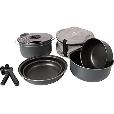 Bo-Camp 2300350 Kochset Camping Aluminium Trekking Kochgeschirr Alu Topf Pfanne 7-teilig , 1,1/2,5/4,4 L Bo-Camp 2300350 Kochset Camping Aluminium Trekking Kochgeschirr Alu Topf Pfanne 7-teilig , 1,1/2,5/4,4 L