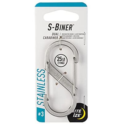 Nite Ize Karabiner S-Biner Stahl GR 4, silber, NI-SB4-03-11 Nite Ize Karabiner S-Biner Stahl GR 4, silber, NI-SB4-03-11