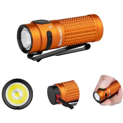 OLIGHT Baton 4 LED kleine Taschenlampe wiederaufladbare bis zu 1300 Lumen, 170 Meter Leuchtweite Superhelle mini Handlampe mit 6 Modi, 30 Tage Laufzeit stark Flashlight IPX8 für Alltag Orange OLIGHT Baton 4 LED kleine Taschenlampe wiederaufladbare bis zu 1300 Lumen, 170 Meter Leuchtweite Superhelle mini Handlampe mit 6 Modi, 30 Tage Laufzeit stark Flashlight IPX8 für Alltag Orange